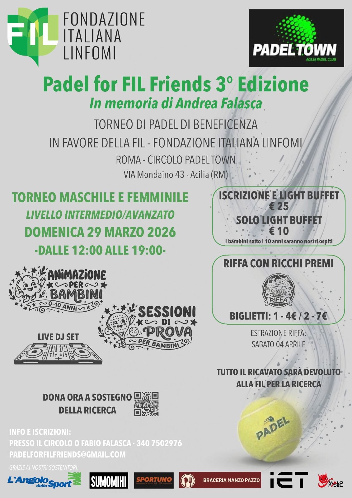 Volantino Padel for FIL Friends 3° Edizione
